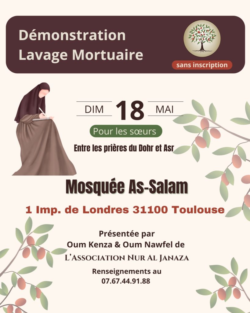démonstration lavage mortuaire pour les sœurs le 18 mai 2025 à Toulouse